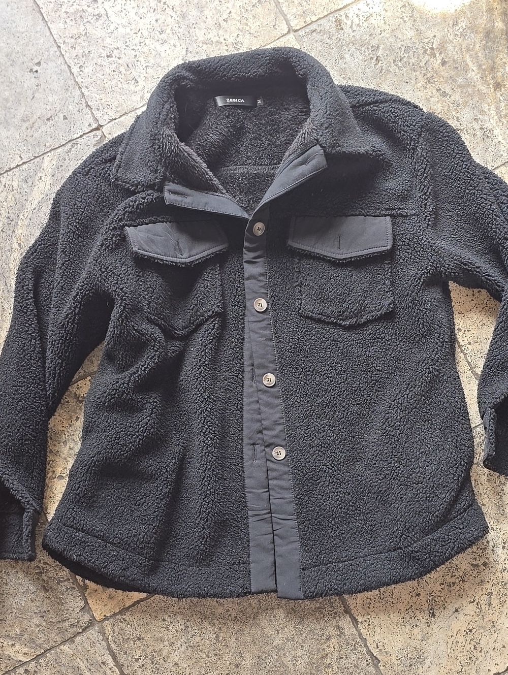 Sherpa Button Front Jacket - Picture 2 of 3